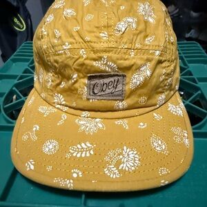 Obey paiseley Yellow 5 panel Cap